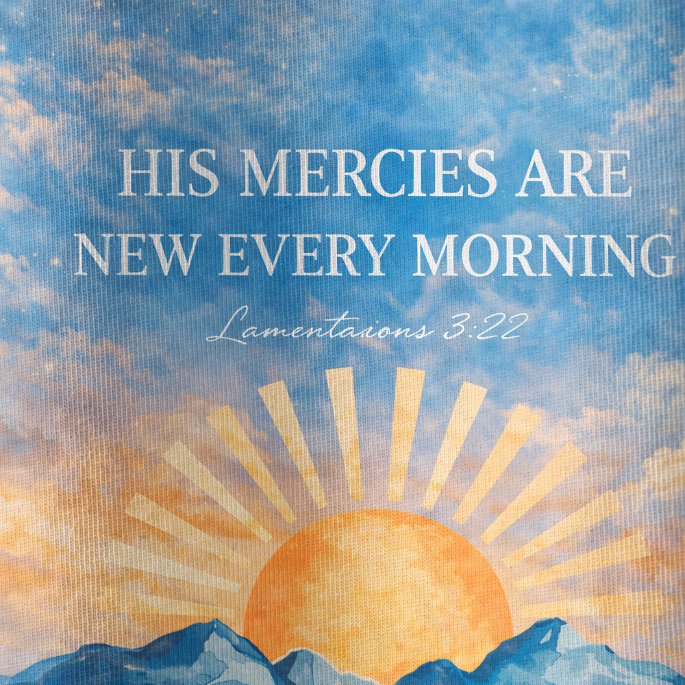 His Mericles Are New Morning Oversized All-Over Print Christian T-Shirt