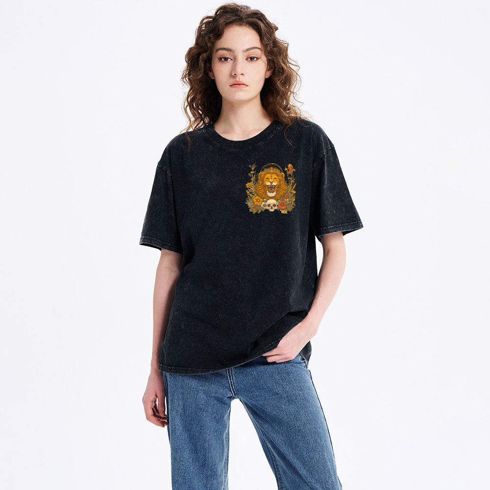 His Mighty Roar Makes  Dry Bones Rattle Christian Washed T-Shirt