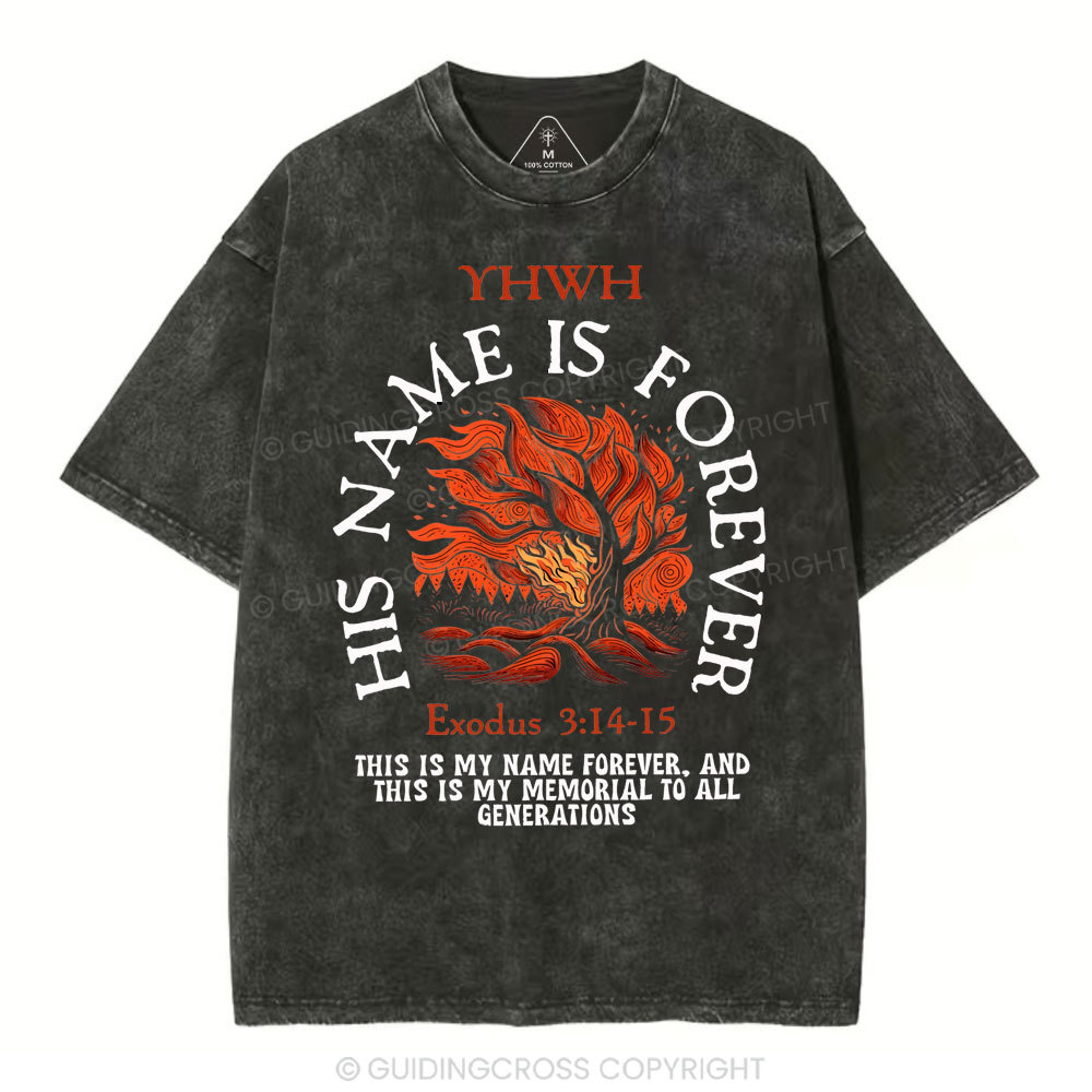 His Name Is Forever Christian Washed T-Shirt