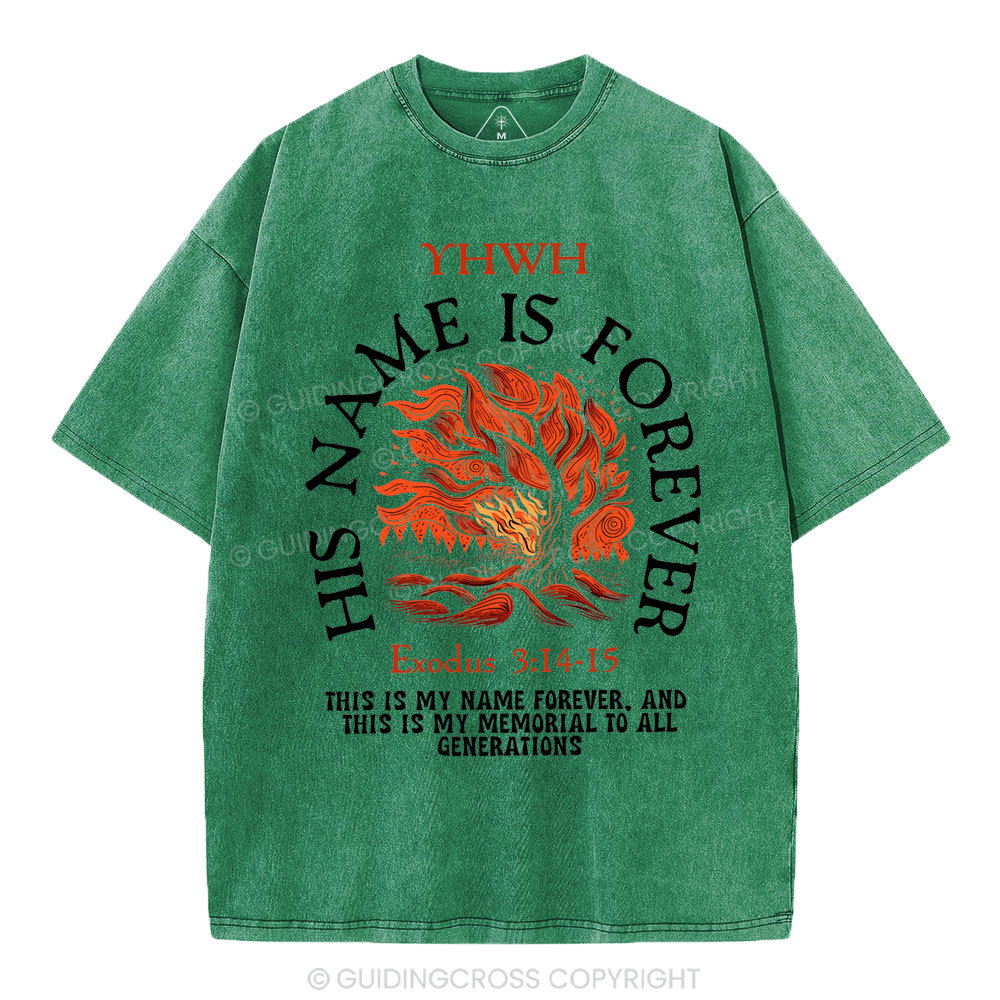 His Name Is Forever Christian Washed T-Shirt