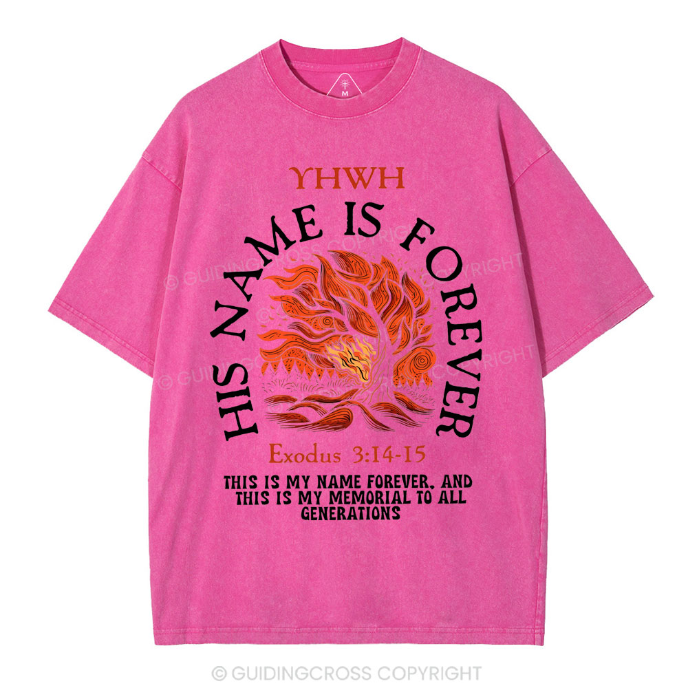 His Name Is Forever Christian Washed T-Shirt