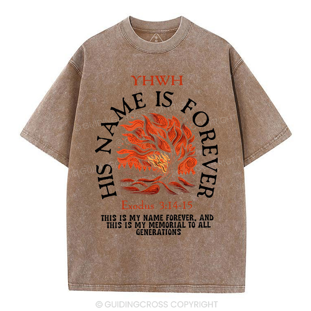 His Name Is Forever Christian Washed T-Shirt