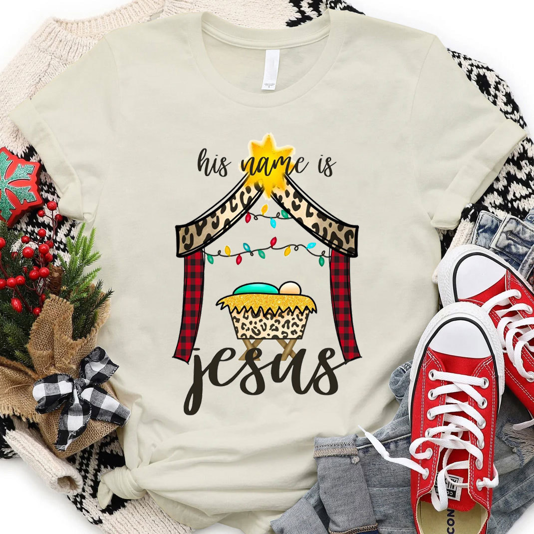His Name Is Jesus Christian Christmas T-Shirt