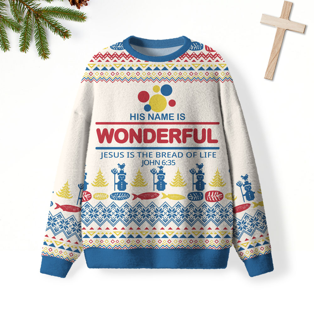 His Name Is Wonderful Christian Lightweight Sweater