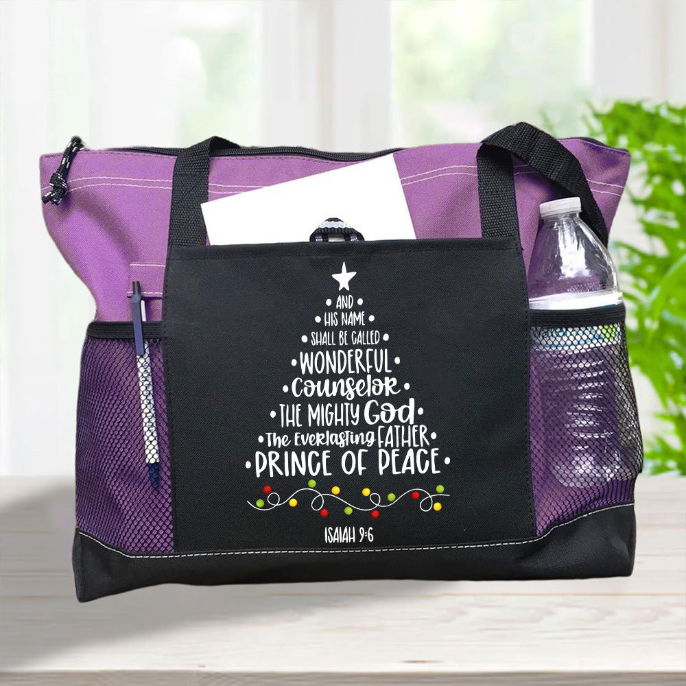 His Name Shall Be Called Christian Christmas Tote Bag