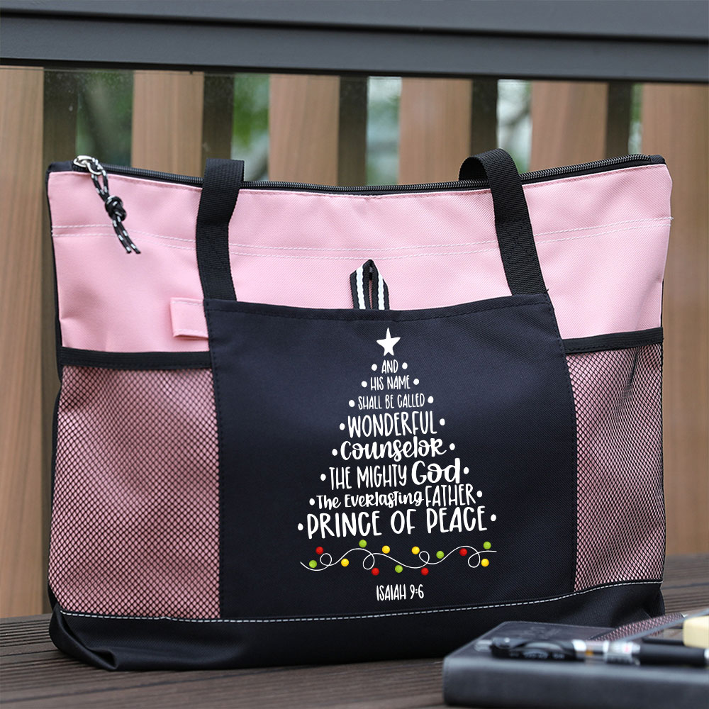 His Name Shall Be Called Christian Christmas Tote Bag