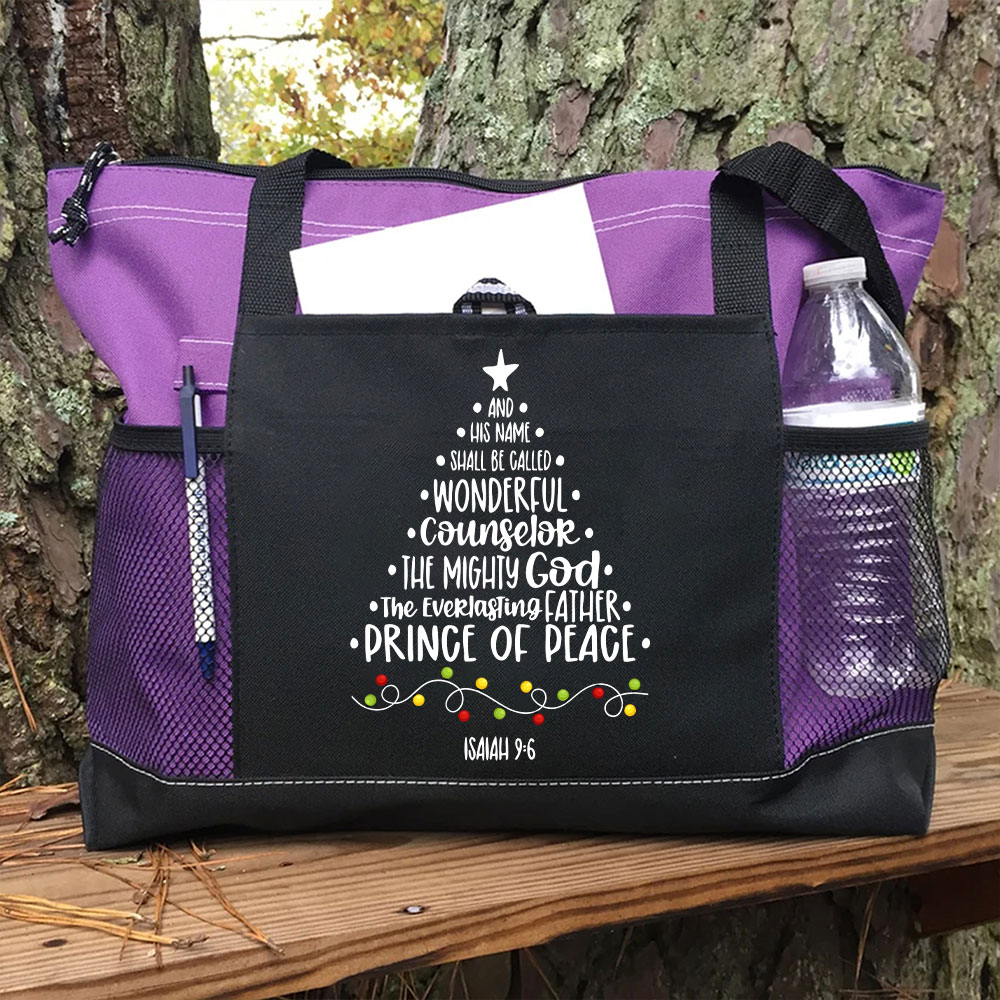 His Name Shall Be Called Christian Christmas Tote Bag