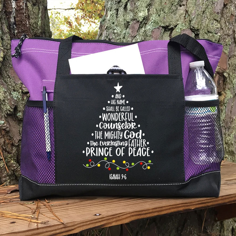 His Name Shall Be Called Christian Christmas Tote Bag