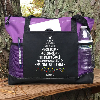 His Name Shall Be Called Christian Christmas Tote Bag