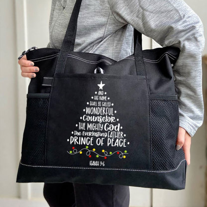 His Name Shall Be Called Christian Christmas Tote Bag