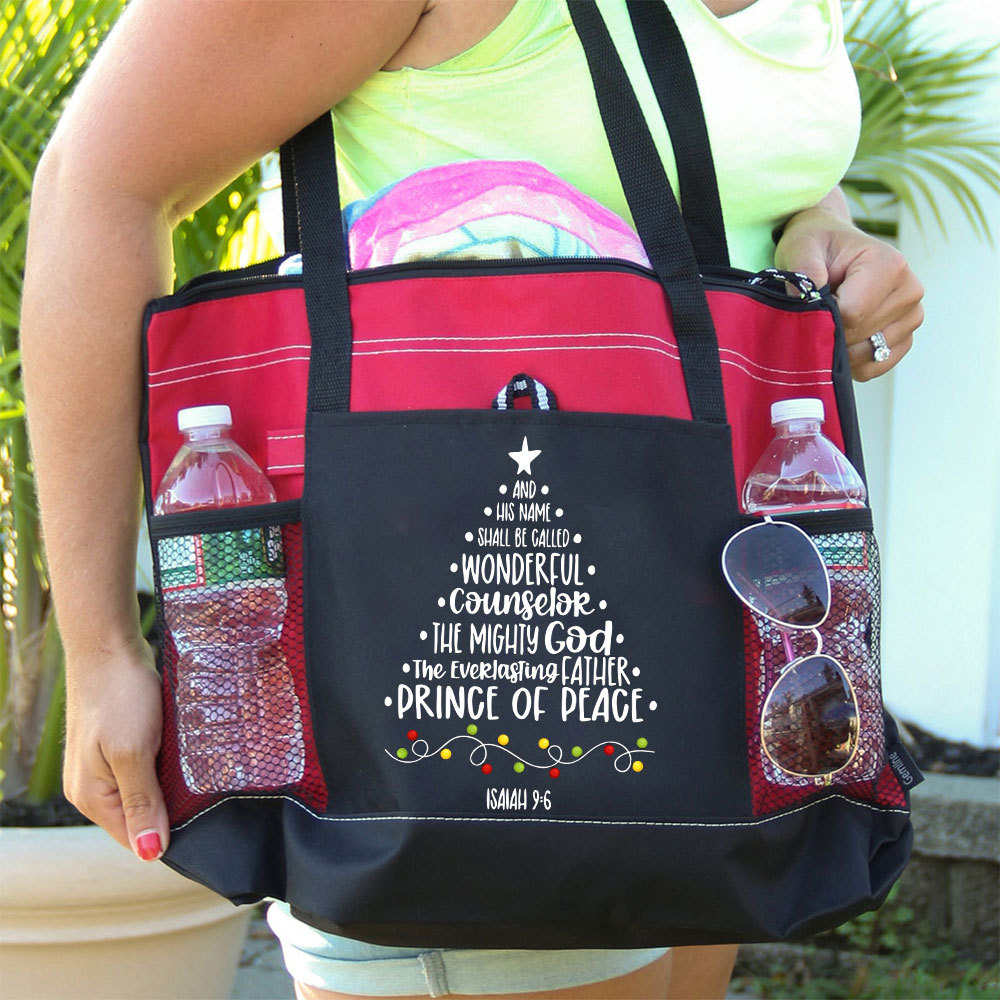 His Name Shall Be Called Christian Christmas Tote Bag