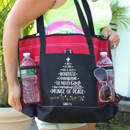 His Name Shall Be Called Christian Christmas Tote Bag