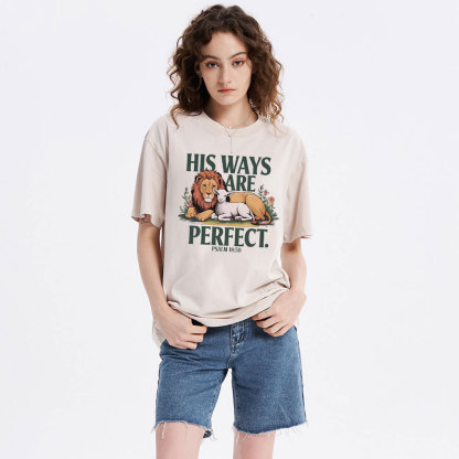 His Ways Are Perfect Chrsitian Washed T-Shirt