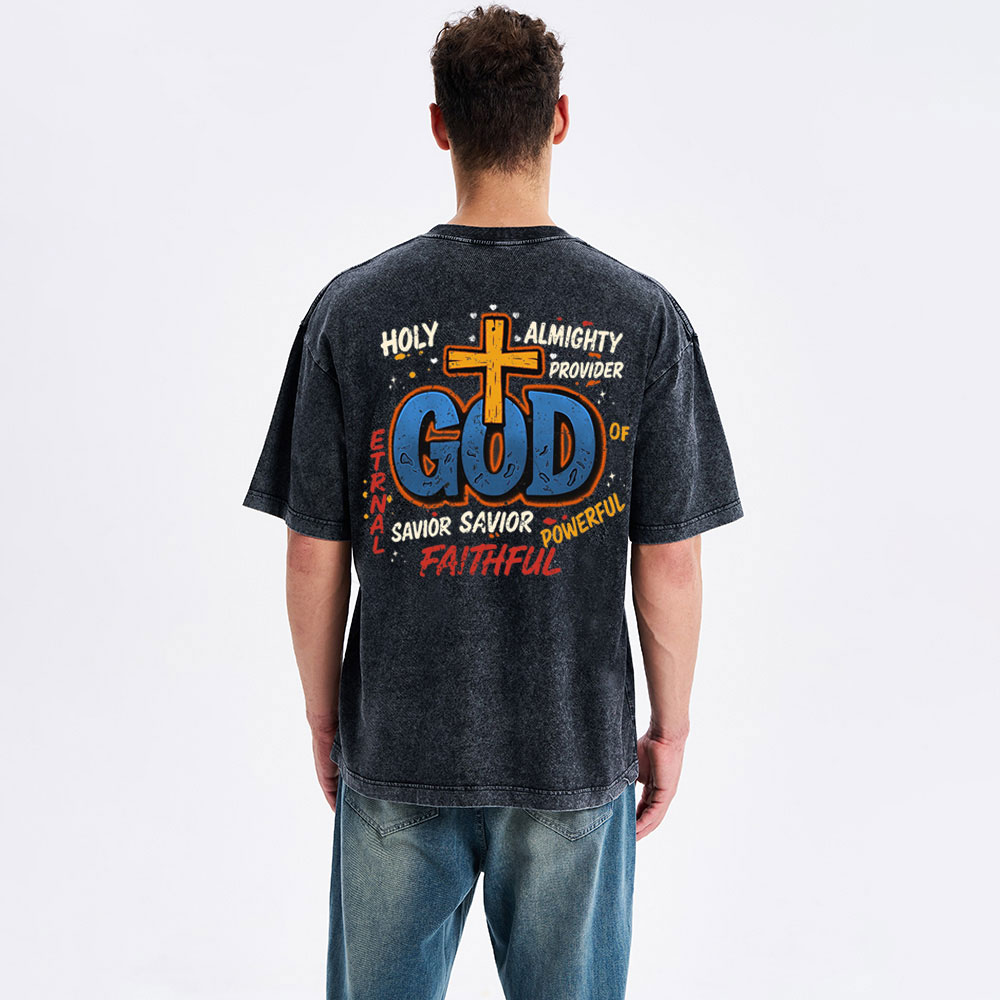 Holy Almighty Provider Christian Washed T-Shirt
