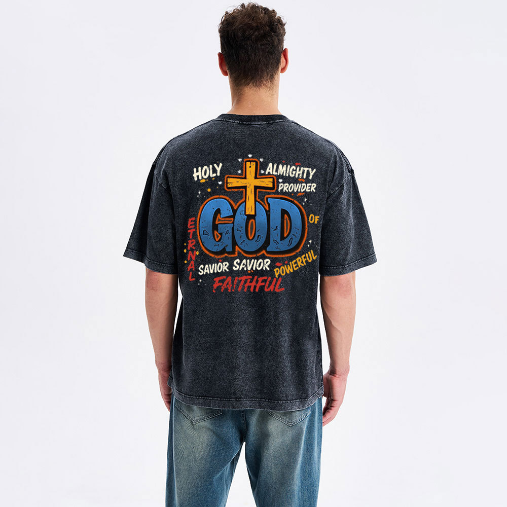 Holy Almighty Provider Christian Washed T-Shirt