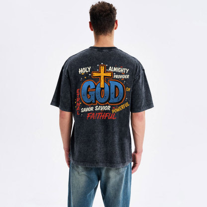 Holy Almighty Provider Christian Washed T-Shirt