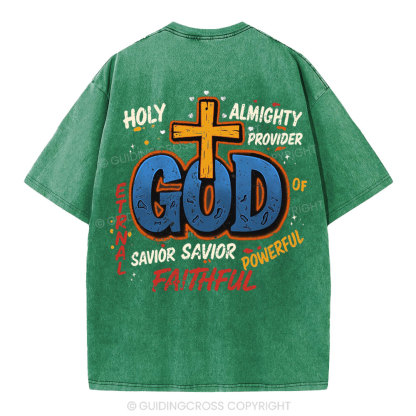 Holy Almighty Provider Christian Washed T-Shirt