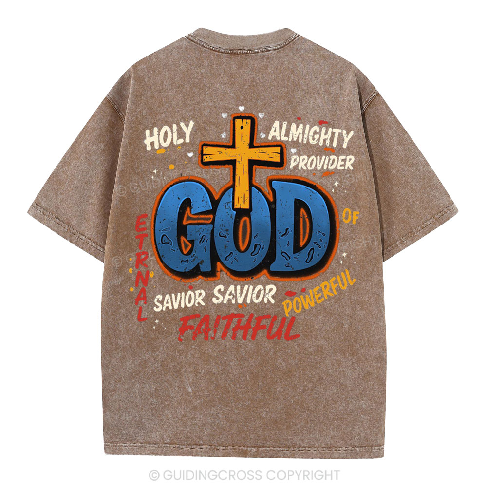 Holy Almighty Provider Christian Washed T-Shirt