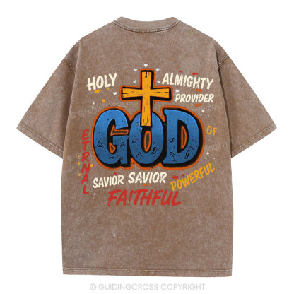 Holy Almighty Provider Christian Washed T-Shirt