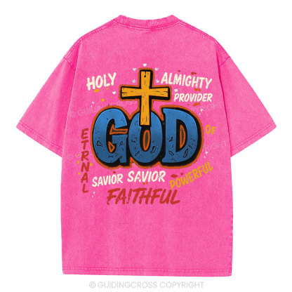 Holy Almighty Provider Christian Washed T-Shirt