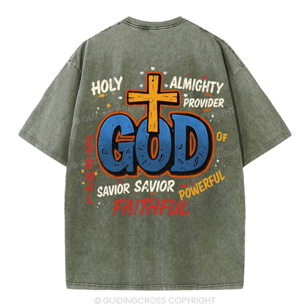 Holy Almighty Provider Christian Washed T-Shirt
