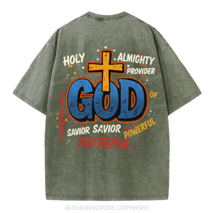 Holy Almighty Provider Christian Washed T-Shirt