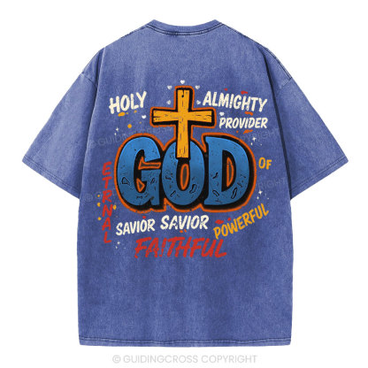Holy Almighty Provider Christian Washed T-Shirt