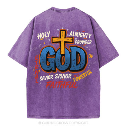 Holy Almighty Provider Christian Washed T-Shirt