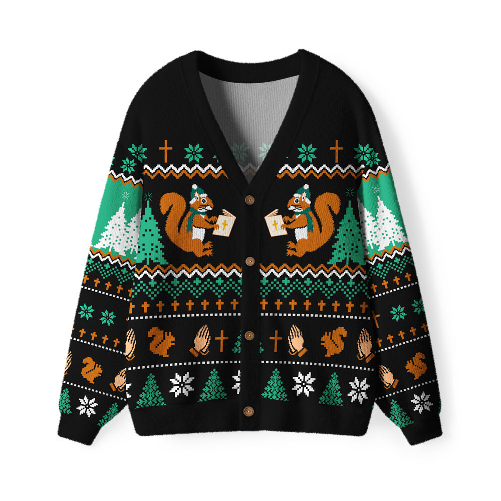 Holy Bible Furry Christian Lightweight Cardigan