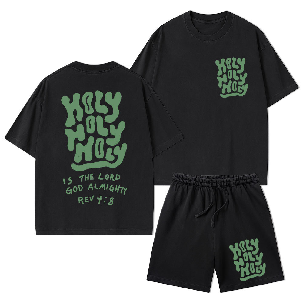 Holy Christian Washed T-Shirt & Shorts