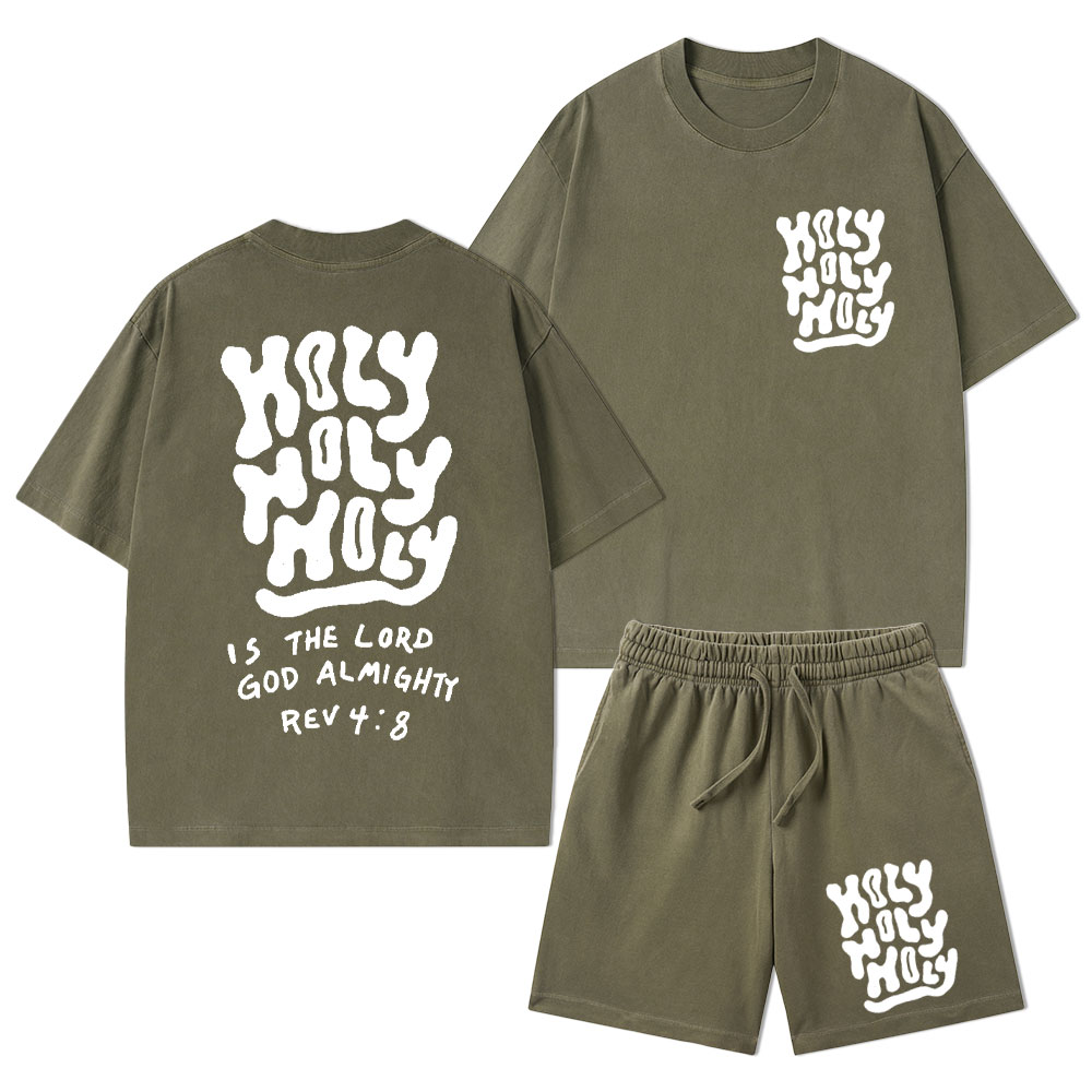 Holy Christian Washed T-Shirt & Shorts