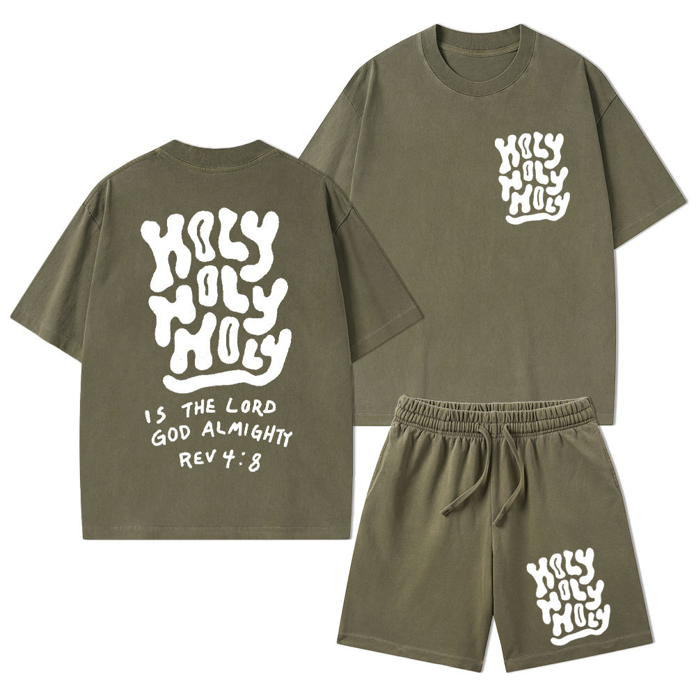 Holy Christian Washed T-Shirt & Shorts