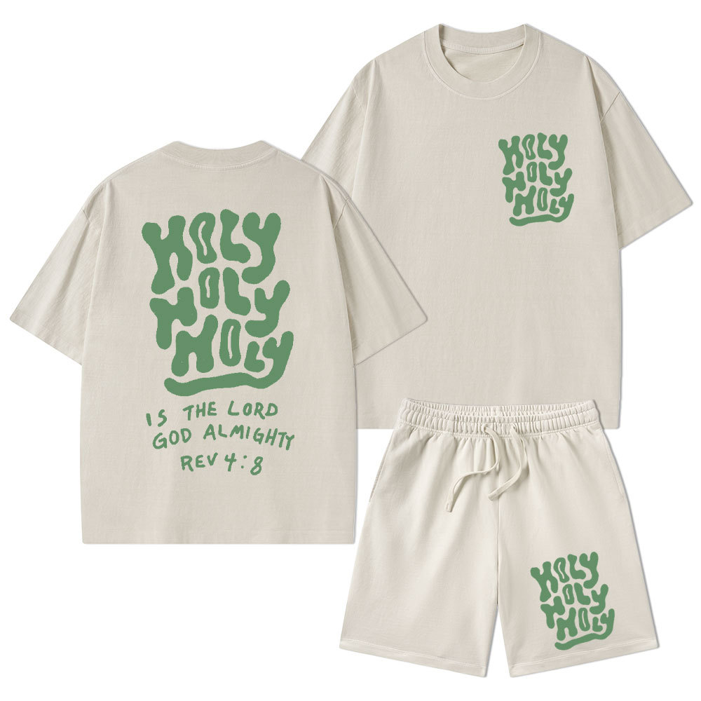 Holy Christian Washed T-Shirt & Shorts