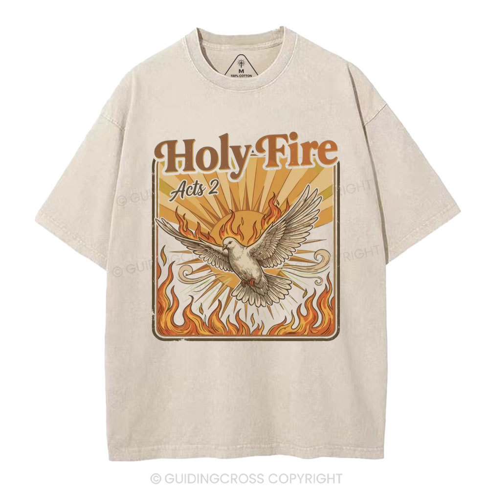 Holy Fire Christian Washed T-Shirt