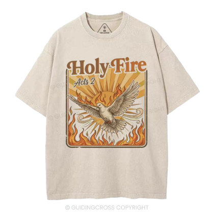 Holy Fire Christian Washed T-Shirt