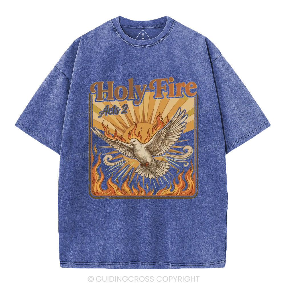 Holy Fire Christian Washed T-Shirt