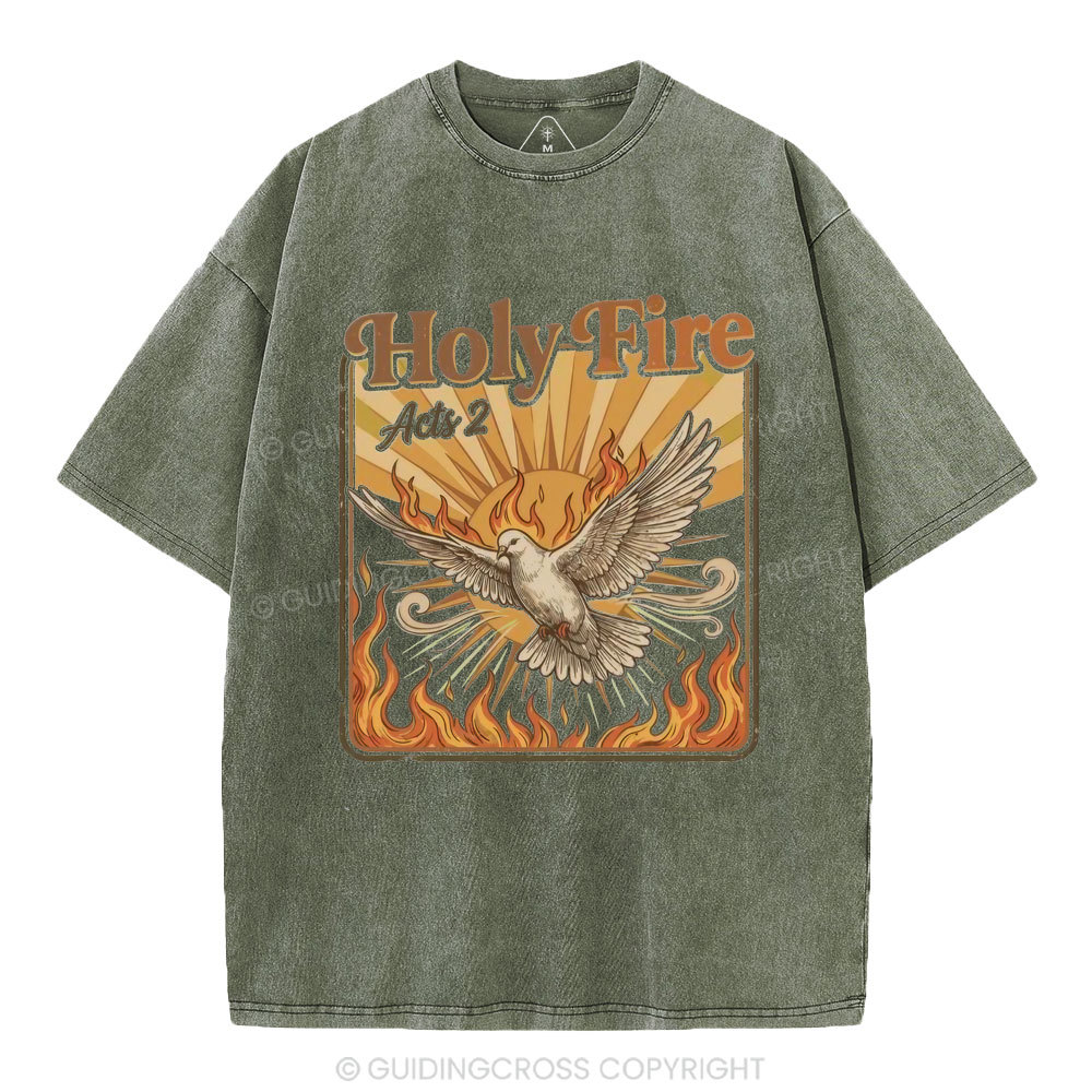 Holy Fire Christian Washed T-Shirt