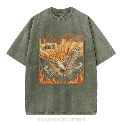 Holy Fire Christian Washed T-Shirt