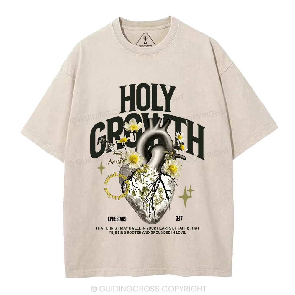 Holy Growth Christian Washed T-Shirt