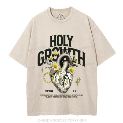 Holy Growth Christian Washed T-Shirt
