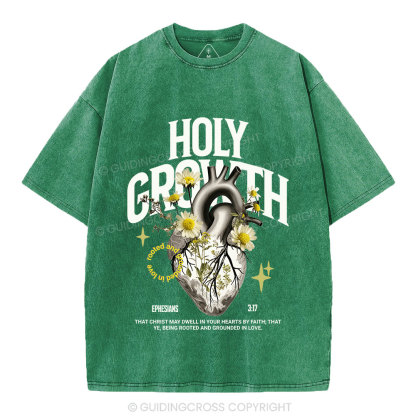 Holy Growth Christian Washed T-Shirt