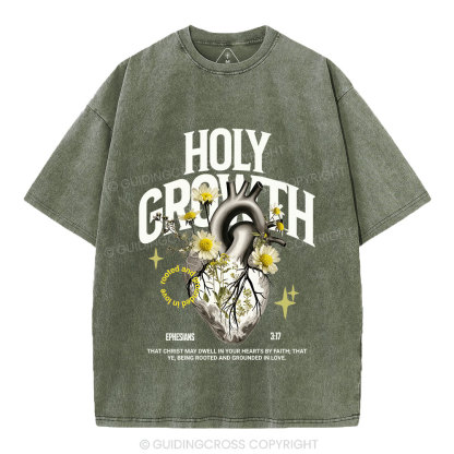 Holy Growth Christian Washed T-Shirt