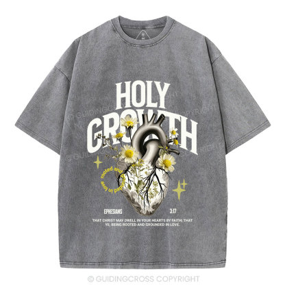 Holy Growth Christian Washed T-Shirt