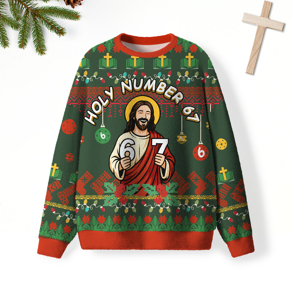 Holy Number 67 Christian Lightweight Sweater