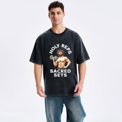 Holy Reps & Sacred Sets Christian Washed T-Shirt
