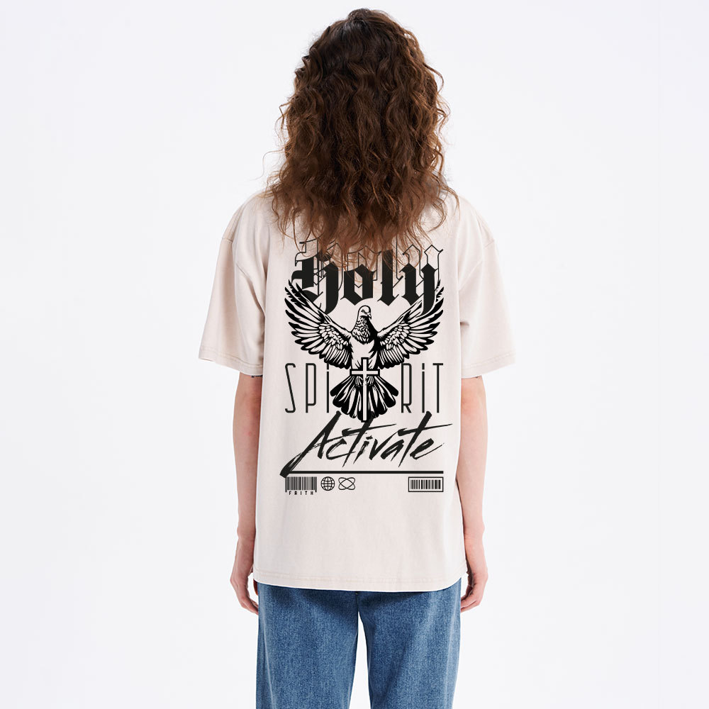 Holy Spirit Activate  Christian Washed T-Shirt