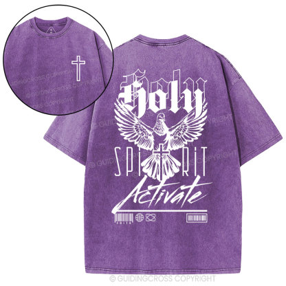 Holy Spirit Activate  Christian Washed T-Shirt