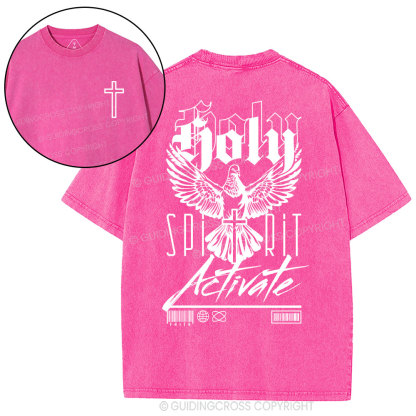 Holy Spirit Activate  Christian Washed T-Shirt