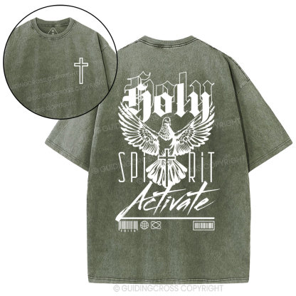 Holy Spirit Activate  Christian Washed T-Shirt