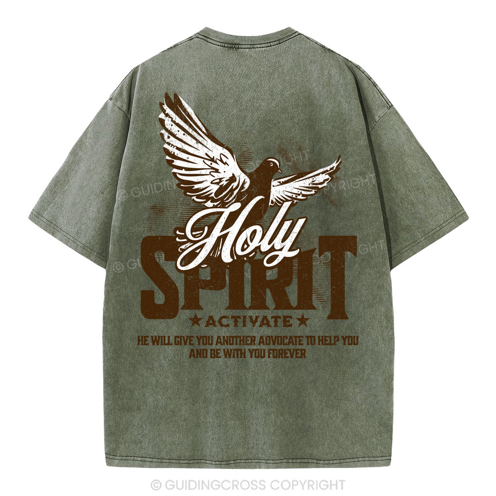 Holy Spirit Activate Christian Washed T-Shirt